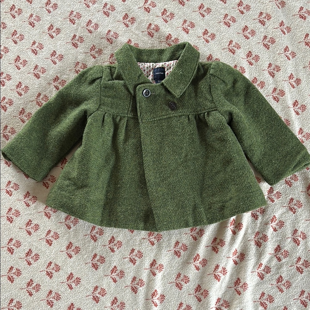 Baby Gap Walden Green Pea Coat size 6-12 months Tweedy Jacket